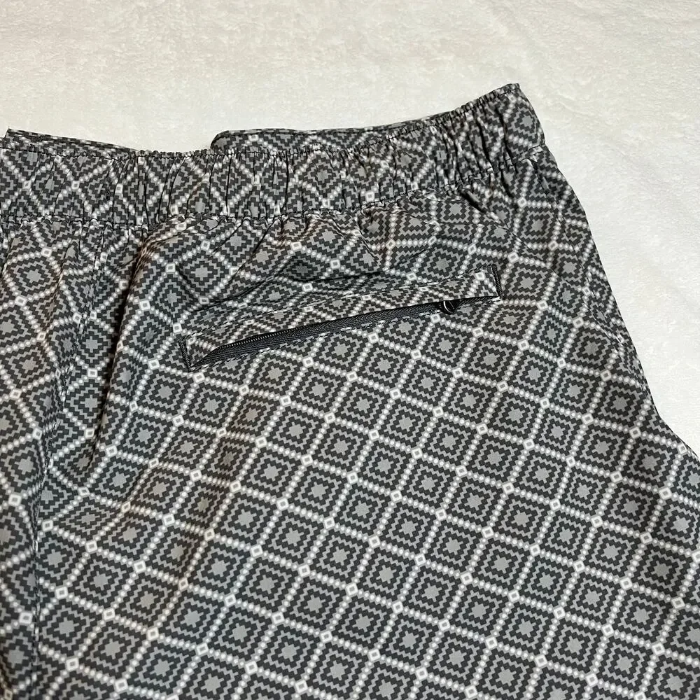 Lands' End Men's Geometric Sunset Swim Trunks Size L (36-38) Vacation Summer